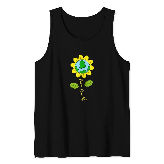 Loves Funny Earth Day Every Day Sunflower Kid Teacher Women Tank Tops