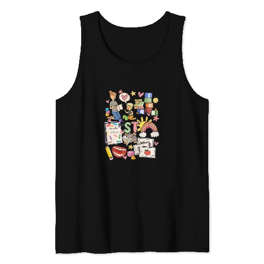 Speech Therapist Slp Speech Teacher Doodle Tank Tops