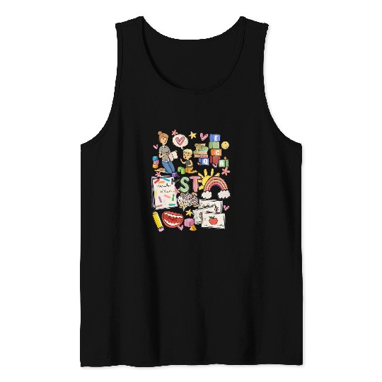 Speech Therapist Slp Speech Teacher Doodle Tank Tops