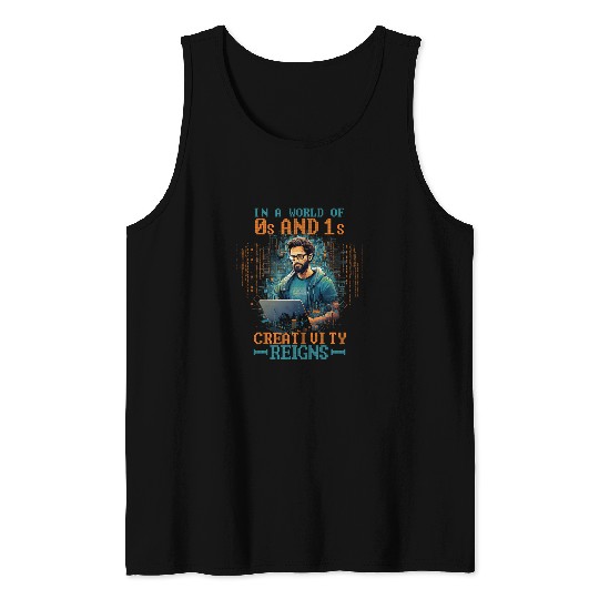 Programming World Of 0s and 1s Software Developer Tank Tops