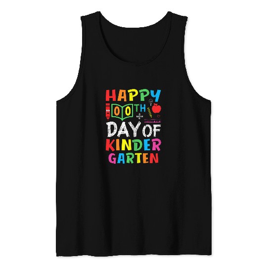 Happy 100th Day of Kindergarten Teacher And Student 1 Tank Tops