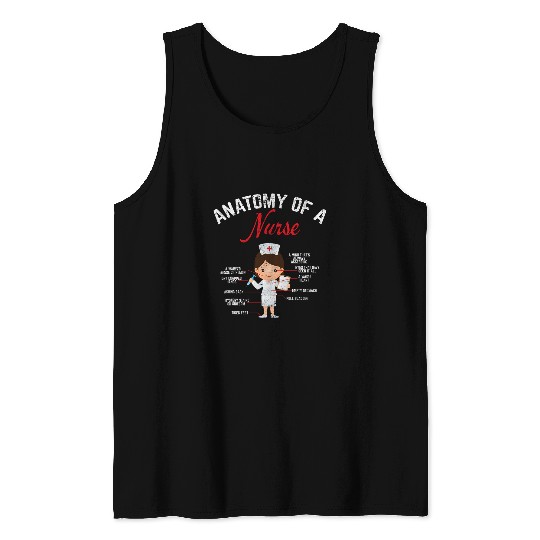 nurses Anatomy Of A nurses Funny nurses Nursing Student School Tank Tops