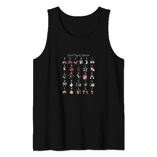 School Psychologist Alphabet ABCs Psychology Therapist Tank Tops