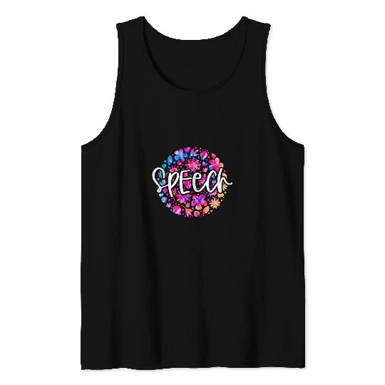 Speech Therapy Speech Language Pathologist Therapist Tie Dye Tank Tops