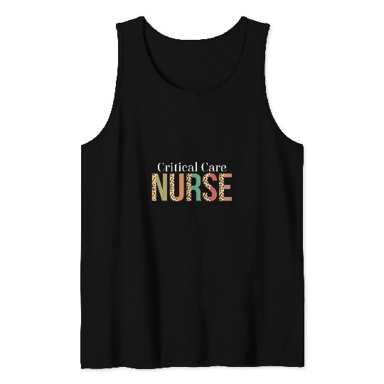 Leopard Critical Care nurses Print For Nursing Student Tank Tops