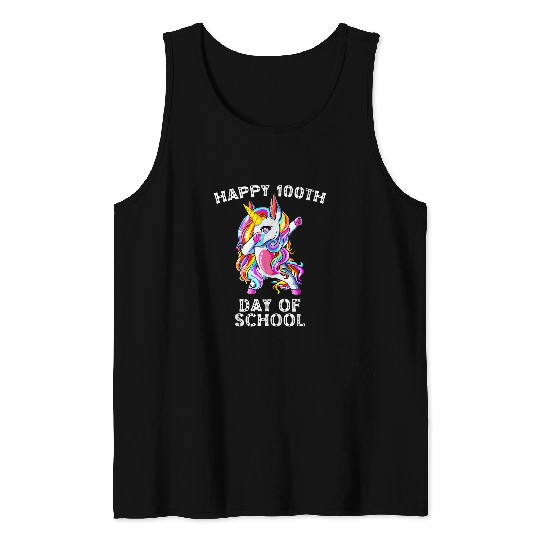 Happy 100th Day of School i survived 100 Days of school Girl Tank Tops