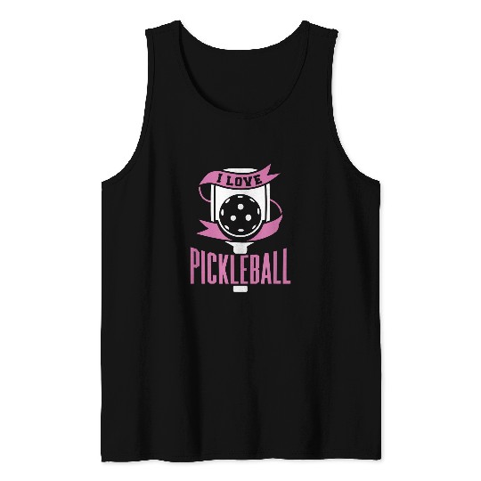 I Love Pickleball Athlete Sports Player Pickleball Pickle Tank Tops