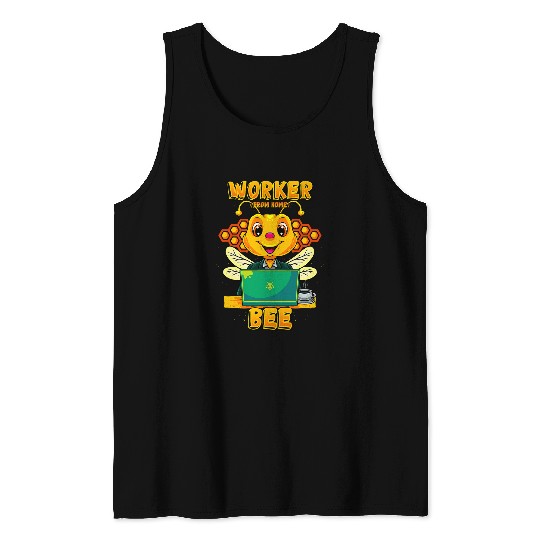 Worker From homes Bee Tee Funny Telecommuter Tank Tops