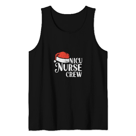 nurses Christmas Santa Stethoscope Nicu nurses Crew Christmas Tank Tops