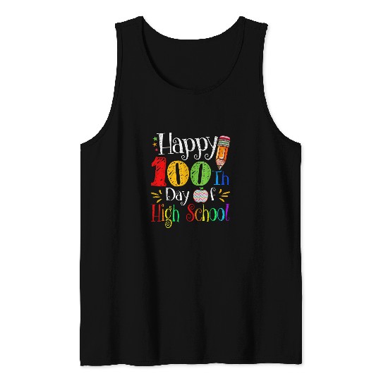 Happy 100th Day of School Kindergarten Teacher or Student 13 Tank Tops