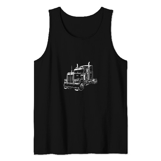 Trucker American Flag Big Rig SemiTrailer Truck Driver 15 Tank Tops