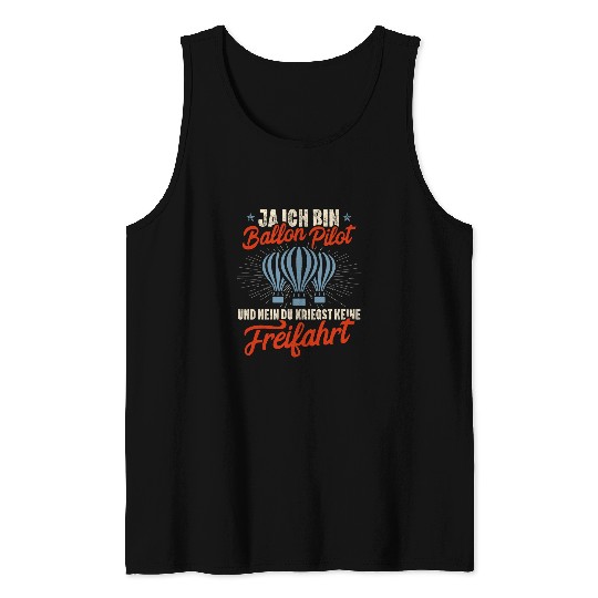 Funny Balloon Pilot Ride Hot Air Balloon Driver Tank Tops