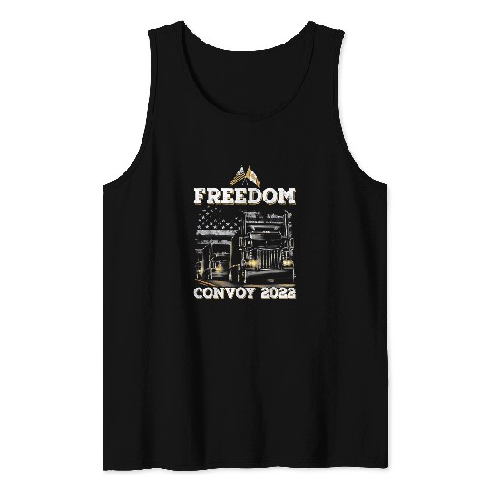 Storm Truck American USA Canada Flag freesdom Convoy Trucker 1 Tank Tops