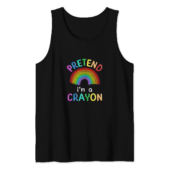 Pretend Im A Crayon Funny Halloween LGBTQ Pride Teacher Tank Tops