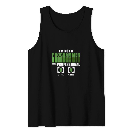 Im Not A Programmer Funny Programming Computer Coder Tank Tops