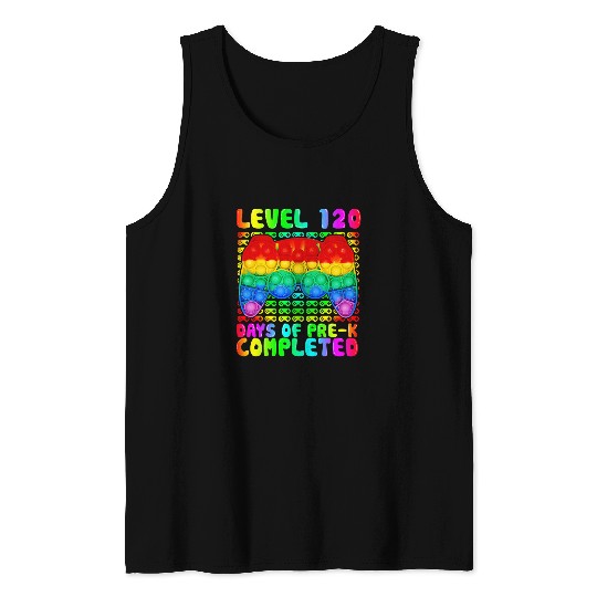 level 120 days of prek completed video game pop it school Tank Tops