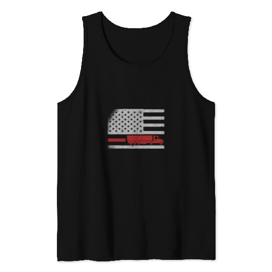 Semi Truck Driver 18 Wheeler Trucker Tank Tops