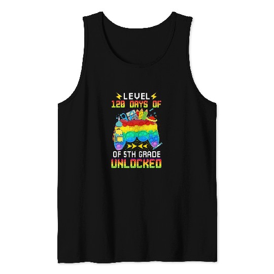 Level 120 Days Of 5th Grade Unlocked Video Game Pop It 2 Tank Tops
