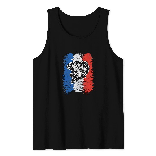 France Flag Adventure Apparel River Outfit Bass Girl Lake Tank Tops