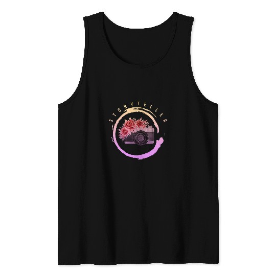 Story Teller Photographer Camera Lover Photography Floral 2 Tank Tops