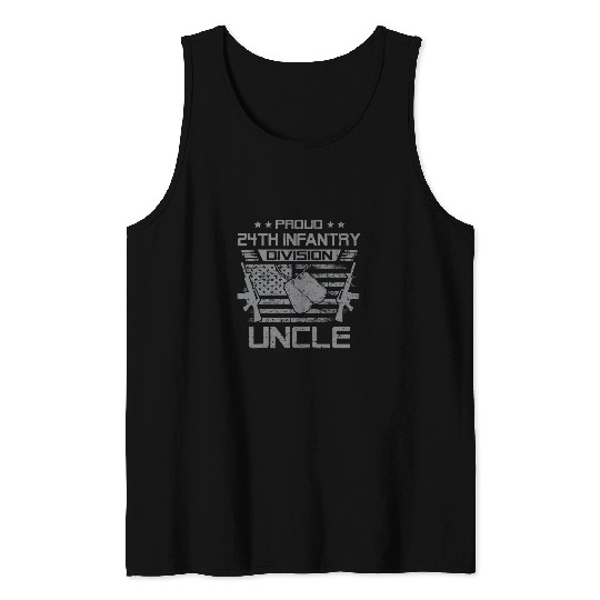 Proud 24th Infantry Division Uncle Family Matching Tank Tops