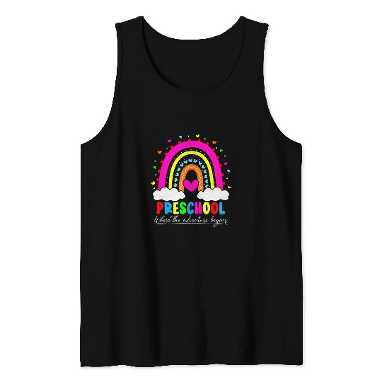 Preschool Rainbow Teacher Team Preschool Squad Girls Boys Tank Tops