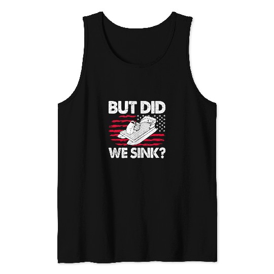 Fourth Of July Did We Sink Men Pontoon Boat Captain Tank Tops