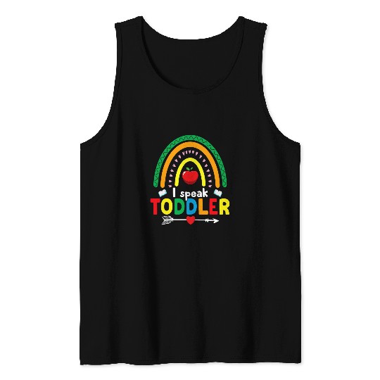 Preschool Teacher Funny Mom Appreciation I Speak Toddler 2 Tank Tops