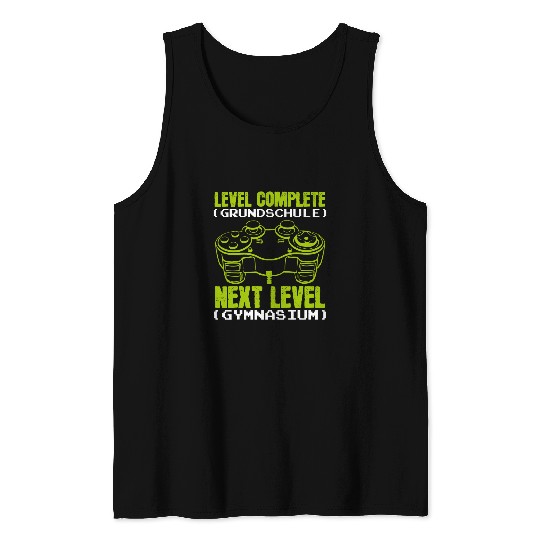 Level Complete Primary School Next High School Student Gamer 1 Tank Tops