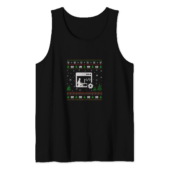 Ugly Christmas Sweater for Programmer Funny Ugly Tank Tops
