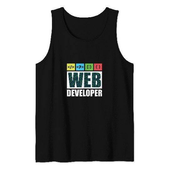 Web Developer Coding Ninja Programmer HTML CSS JavaScript Tank Tops