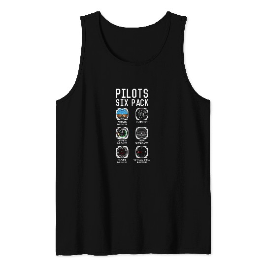 Flight instruments six pack aviation airplane pilots Tank Tops