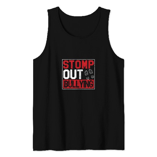 Stomp Out Bullying Funny Back To School Education Teacher Tank Tops