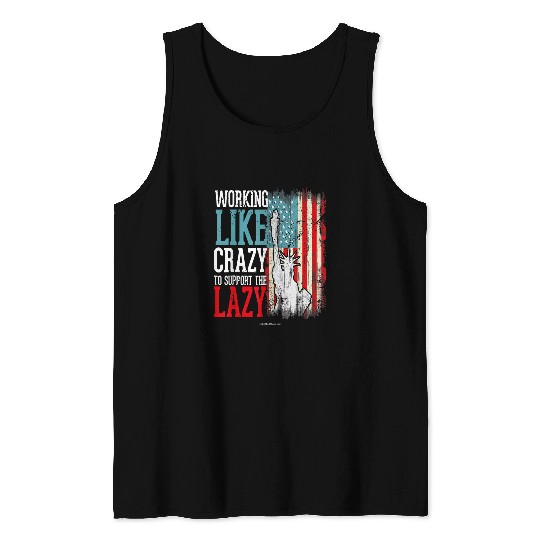 Working Like crazys Hard Worker Employed Lazy Sloth Support Tank Tops