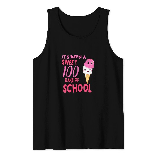 Ice Cream Cone 100 Days Of School Teacher Tank Tops