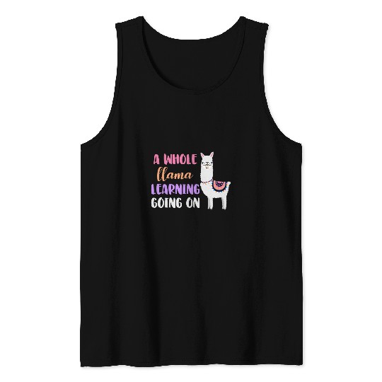 Llama School Teacher Student Whole Llama Learning Tank Tops