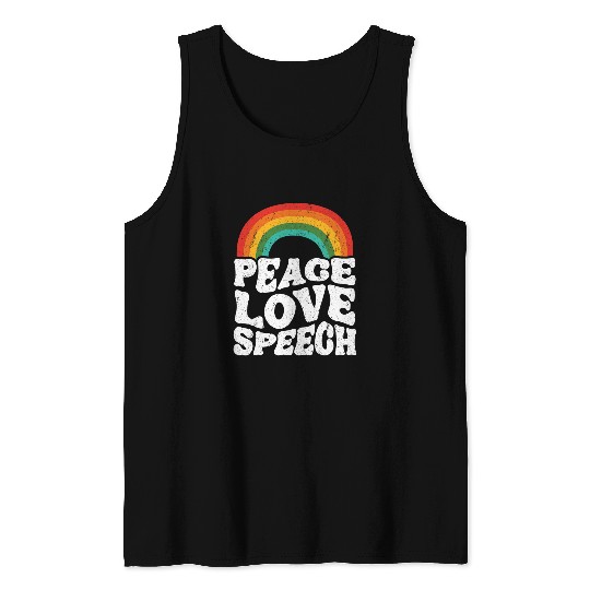 Peace Love Speech Therapy SLP Speech Language Pathologist Tank Tops