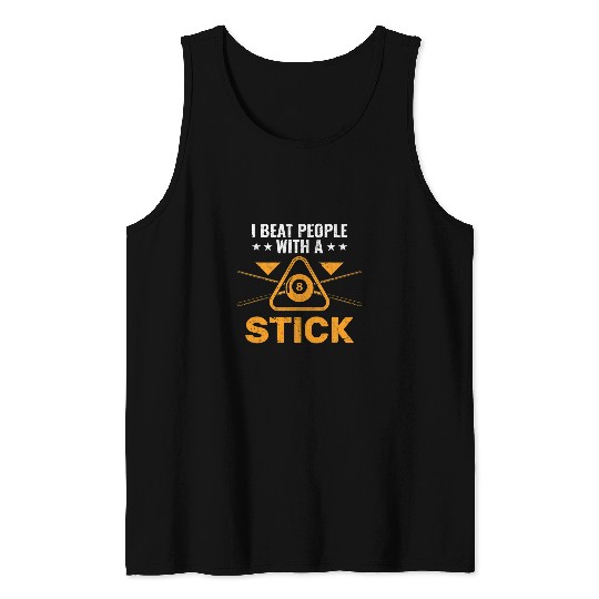 Funny Billard 8 Ball Humor Pool Player Tank Tops