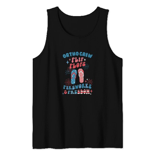 Ortho Crew Orthopedic nurses July 4th Memorial Veterans Day Tank Tops