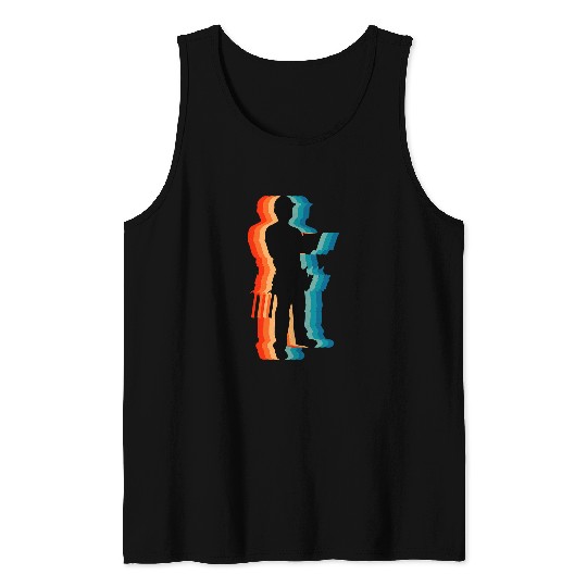 Proud Construction Worker Papa Retro Vintage Tank Tops