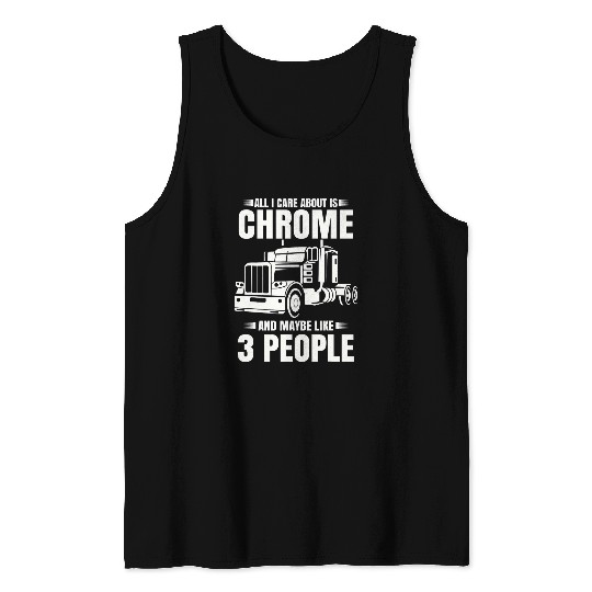 Trucker Lorry 18 Wheeler CDL Trailer Highway Truck Driver Tank Tops