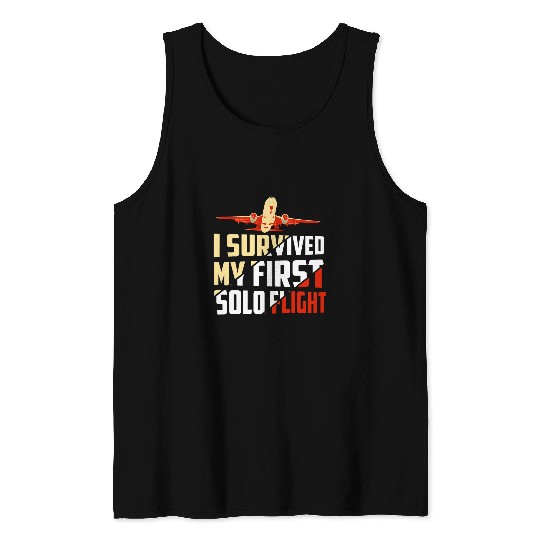 I Survived My First Solo Flight Aviation Tank Tops