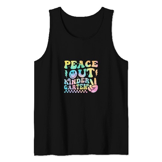 peace out kindergarten last day of school teacher girl boy Tank Tops