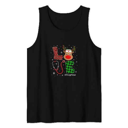 Love Charge nurses Life Reindeer Christmas nurses Leopard Tank Tops