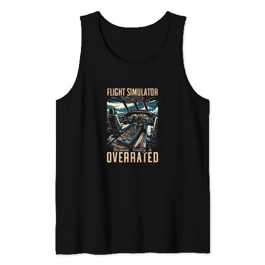 Flight Simulator Aviation Console Pilot Flight Simulation 5 Tank Tops