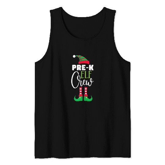 PreK Elf Crew Christmas Matching PJs Teacher Student Tank Tops
