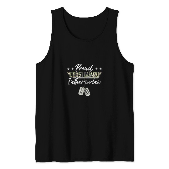 Proud Coast Guard FatherInLaw American Military Gifts Tank Tops