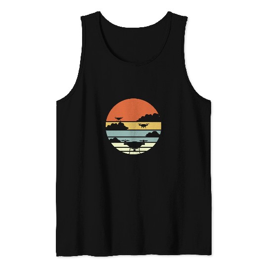 Unmanned Aerial Vehicle Drone Pilot Quadcopter Tank Tops