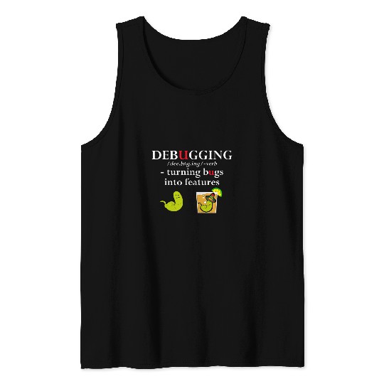 Funny Debugging Definition Programmer Software Developer BL Tank Tops