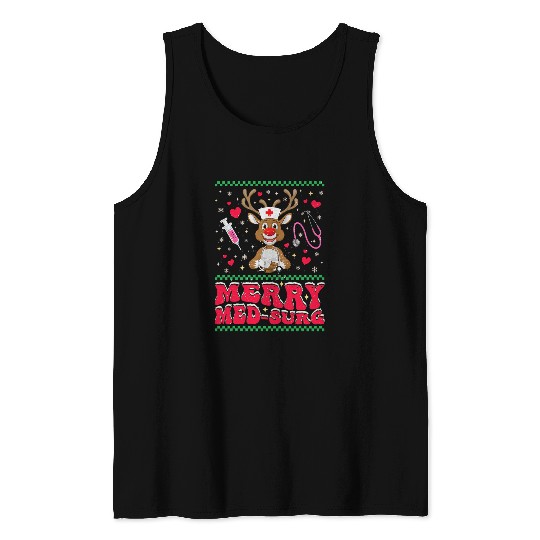 Med Surg Christmas a medicals Surgical nurses Crew xmass Party Tank Tops